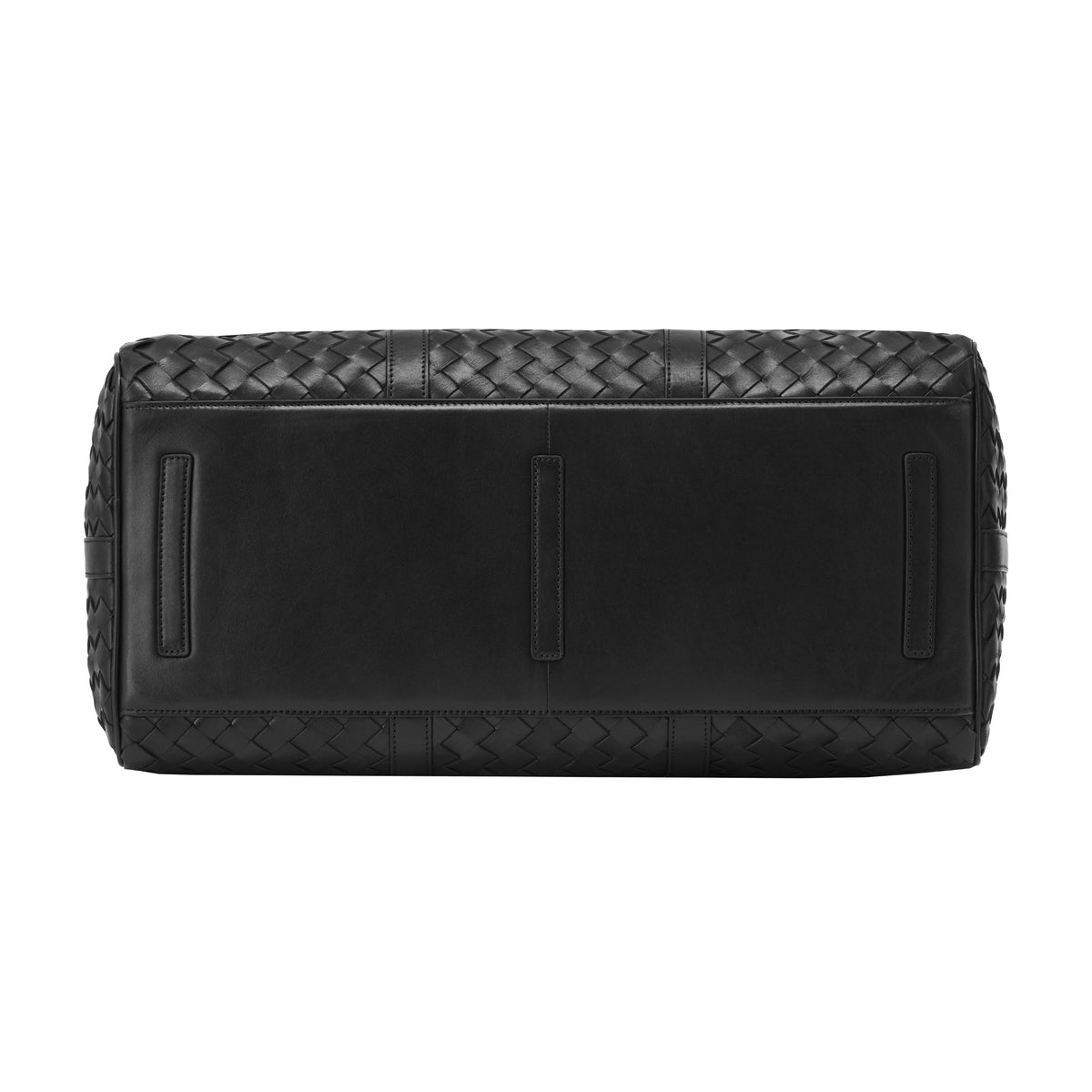Weekender James (50) aus Flechtleder in Schwarz mit verstärktem Boden und Leder-Bodenschutzpatches