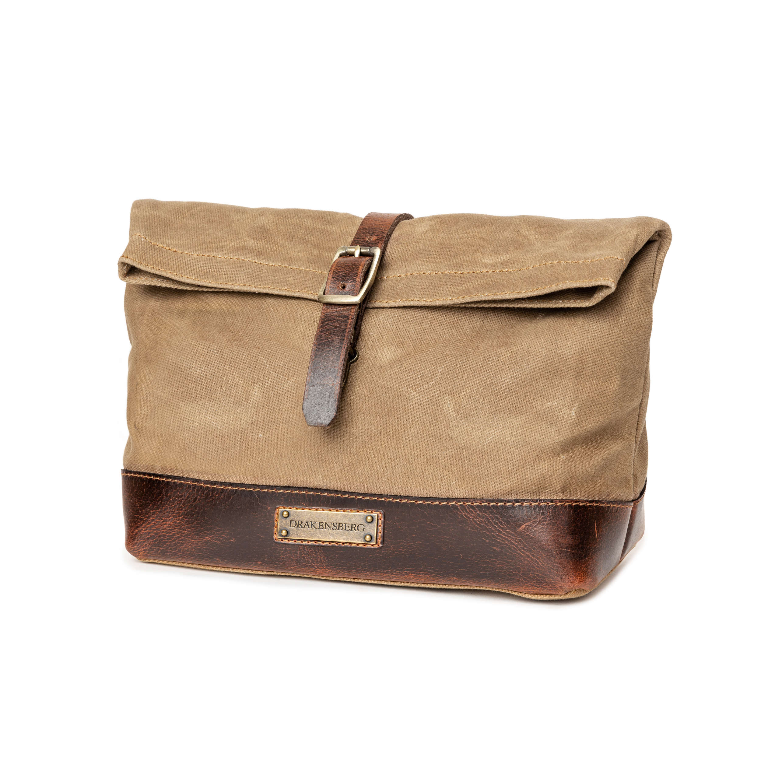 DR00616 - Foldtop Kulturbeutel »Otis« Outdoor, gewachstes Canvas, Leder | Khaki-Sand, Hauptansicht
