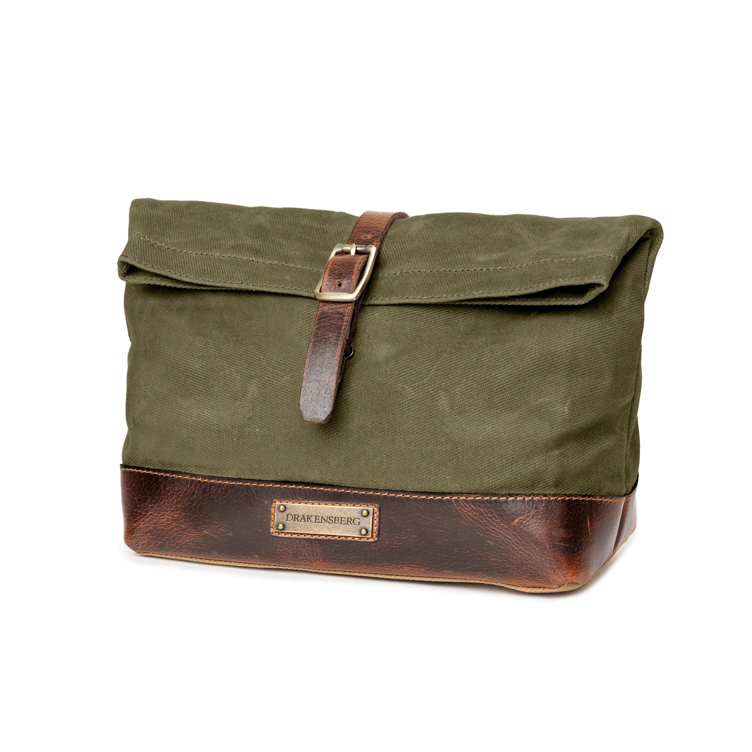 DR00636 - Foldtop Kulturbeutel »Otis« Outdoor, gewachstes Canvas, Leder | Wald-Grün, Hauptansicht