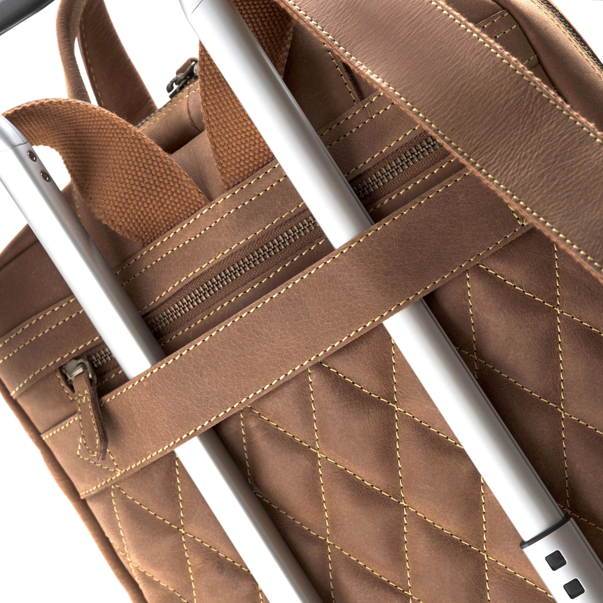 DRAKENSBERG 16" Laptop Rucksack Leder Business Office Herren Damen Porter - Havanna Braun - Trolley Sleeve