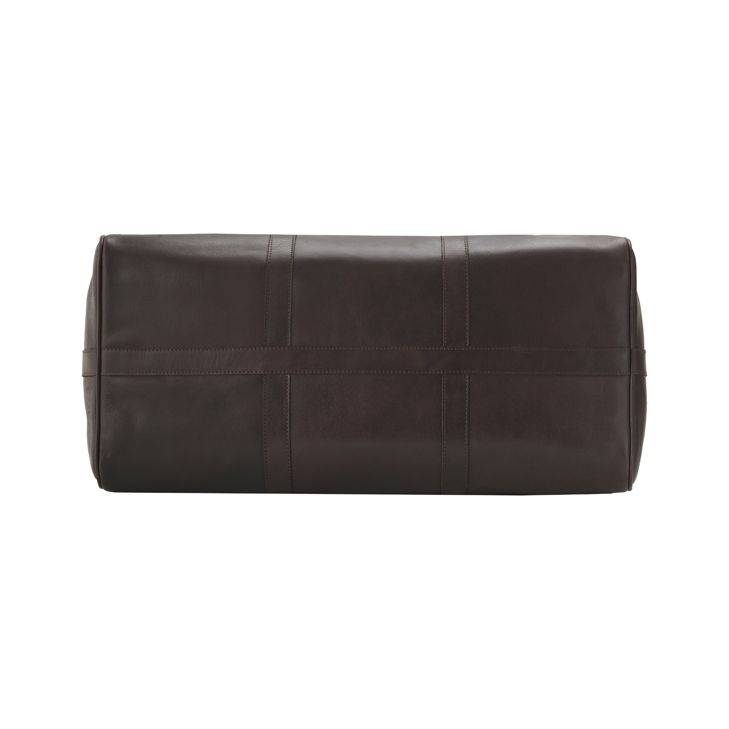 DRAKENSBERG Weekender aus Leder für Herren und Damen in Dunkelbraun – handgefertigte Reisetasche aus Büffelleder - Unterboden mit Details