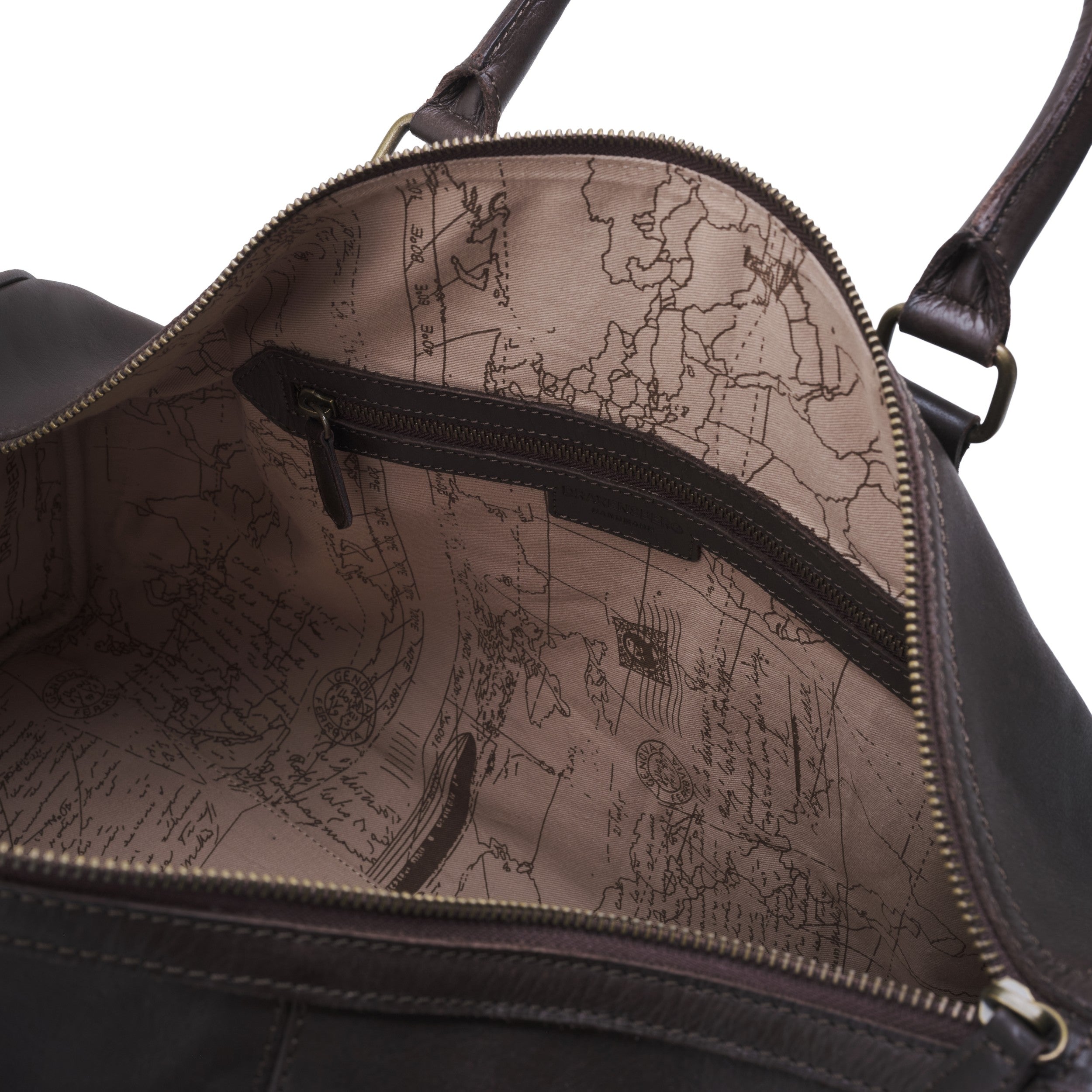 DRAKENSBERG Weekender aus Leder für Herren und Damen in Dunkelbraun – handgefertigte Reisetasche aus Büffelleder - Innenfutter mit Reißverschlussfach