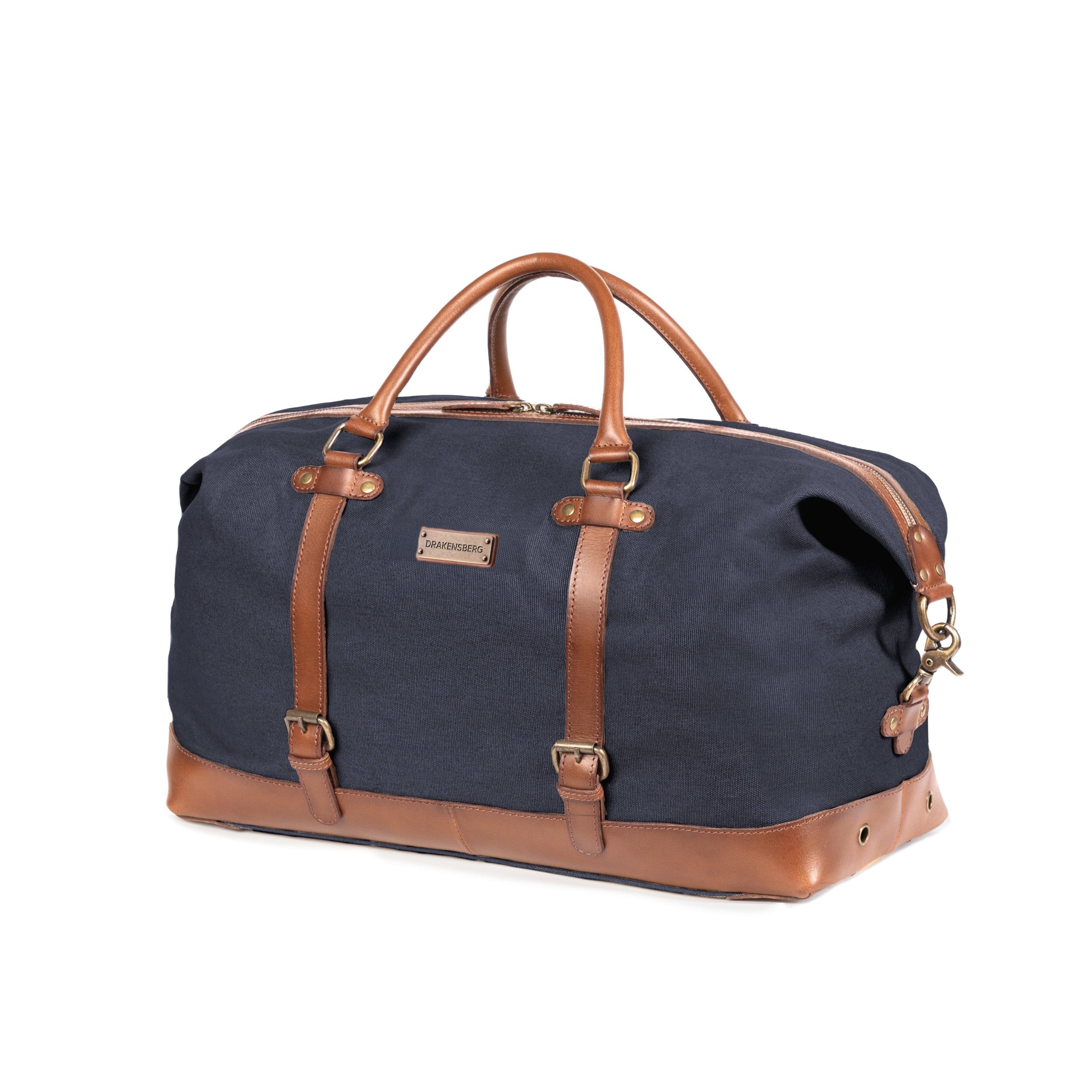 Canvas Weekender und Reisetasche Owen Marine-Blau, wasserabweisend von DRAKENSBERG für Herren und Damen - Perspektivaufnahme Vorderseite