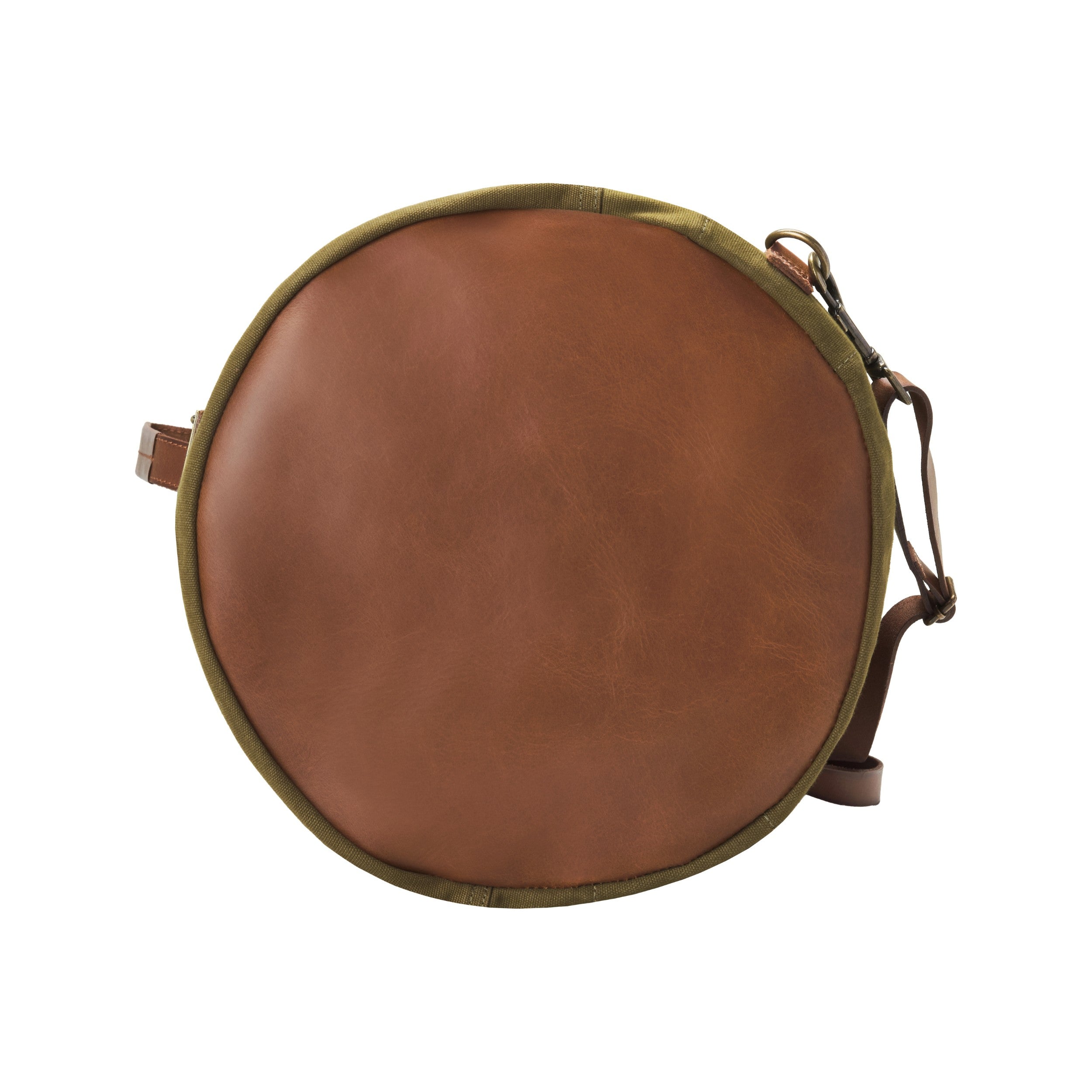 DR00125 - Großer Seesack »Robin« (L) und Rucksack aus Baumwolle und Leder | Oliv-Grün, Lederboden