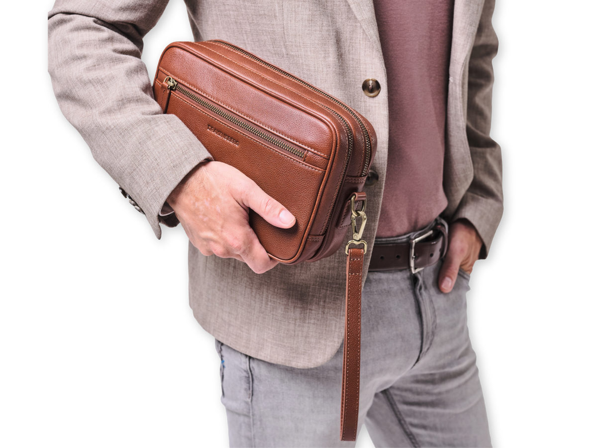 Abnehmbarer Handgelenkgurt der Ledertasche Roberto