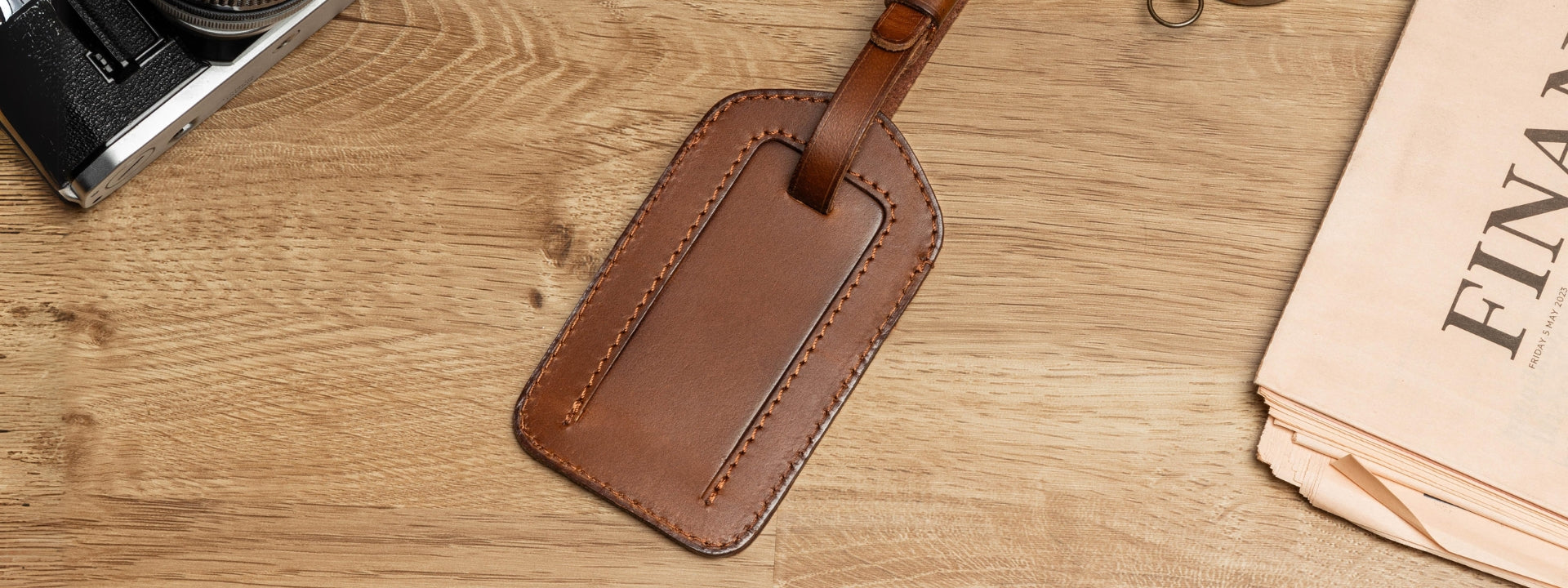 Reise-Gepäckanhänger aus Leder, Universell einsetzbar für Reisetaschen und Koffer, nachhaltig handgemacht - 16-9