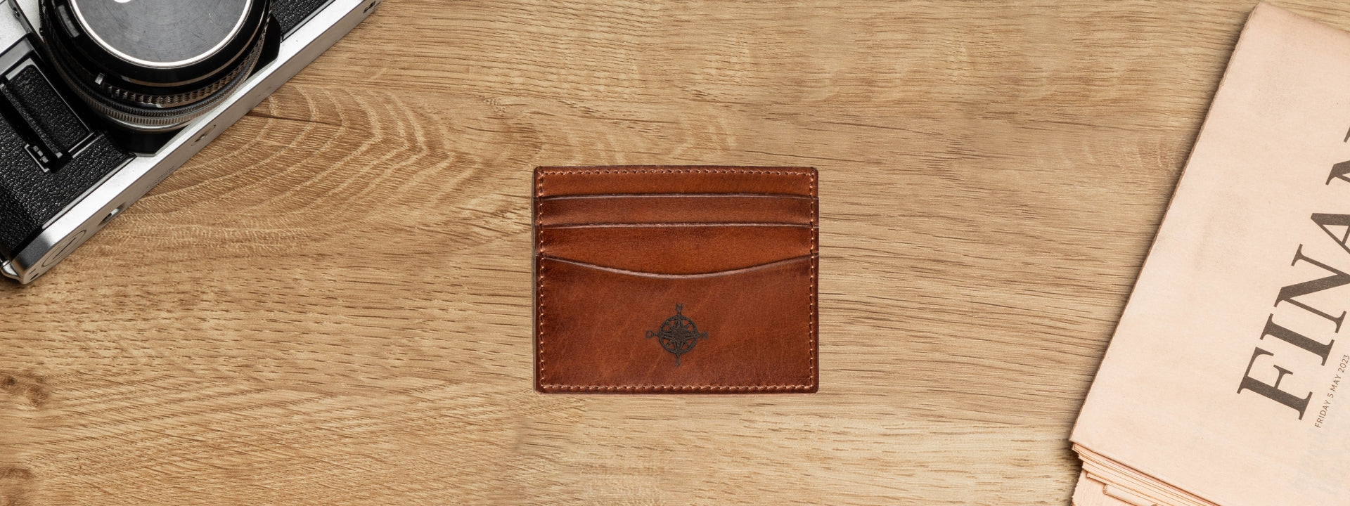 Leder Kartenetui für Herren, ideale Mini-Geldbörse für Kreditkarten und Visitenkarten - nachhaltig handgemacht - 16-9