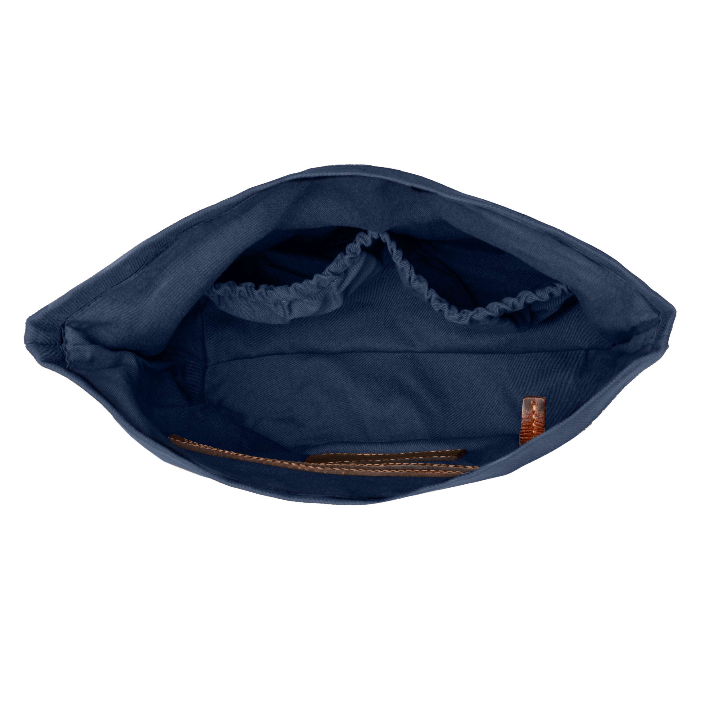 DR00656 - Foldtop Kulturbeutel »Otis« Outdoor, gewachstes Canvas, Leder | Ozean-Blau, innen