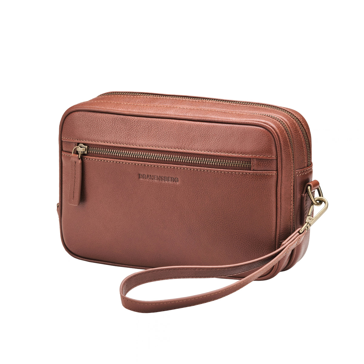 Roberto leather wristlet in Chestnut Brown – main view