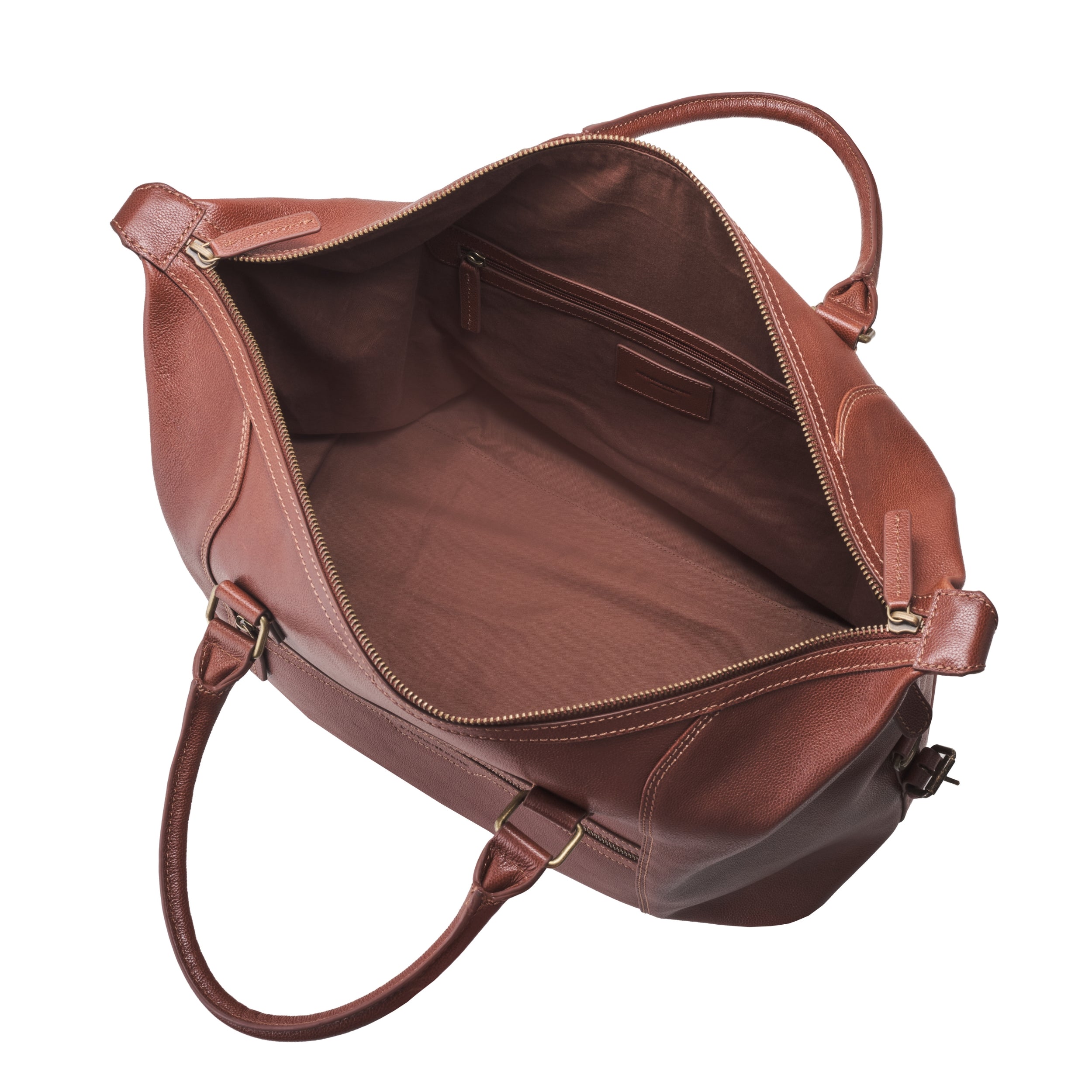 Innenansicht der Reisetasche Marcello in Kastanien-Braun