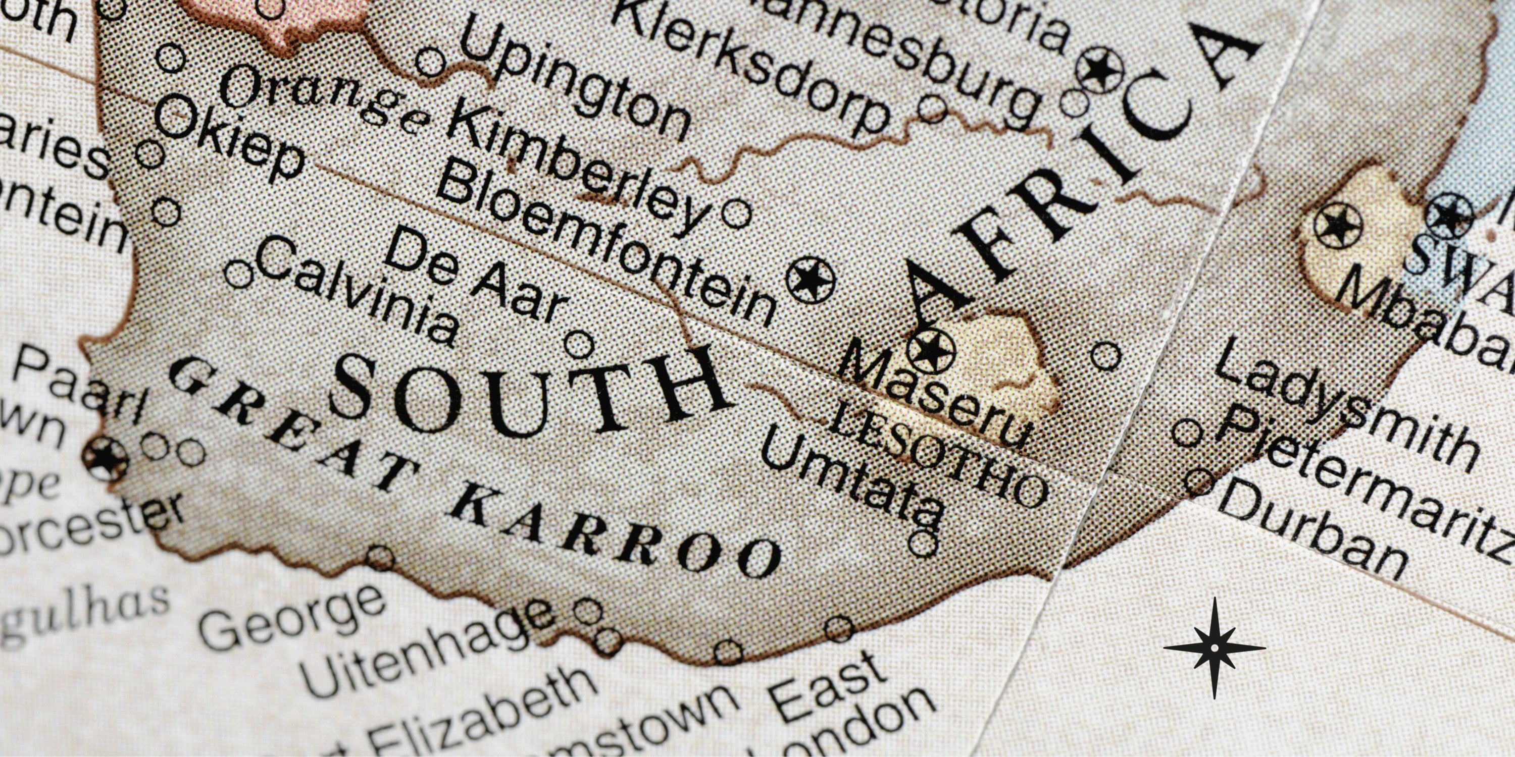 Landkarte von Süd Afrika, Garden Route, von KApstadt bis zu den DRAKENSBERGEN