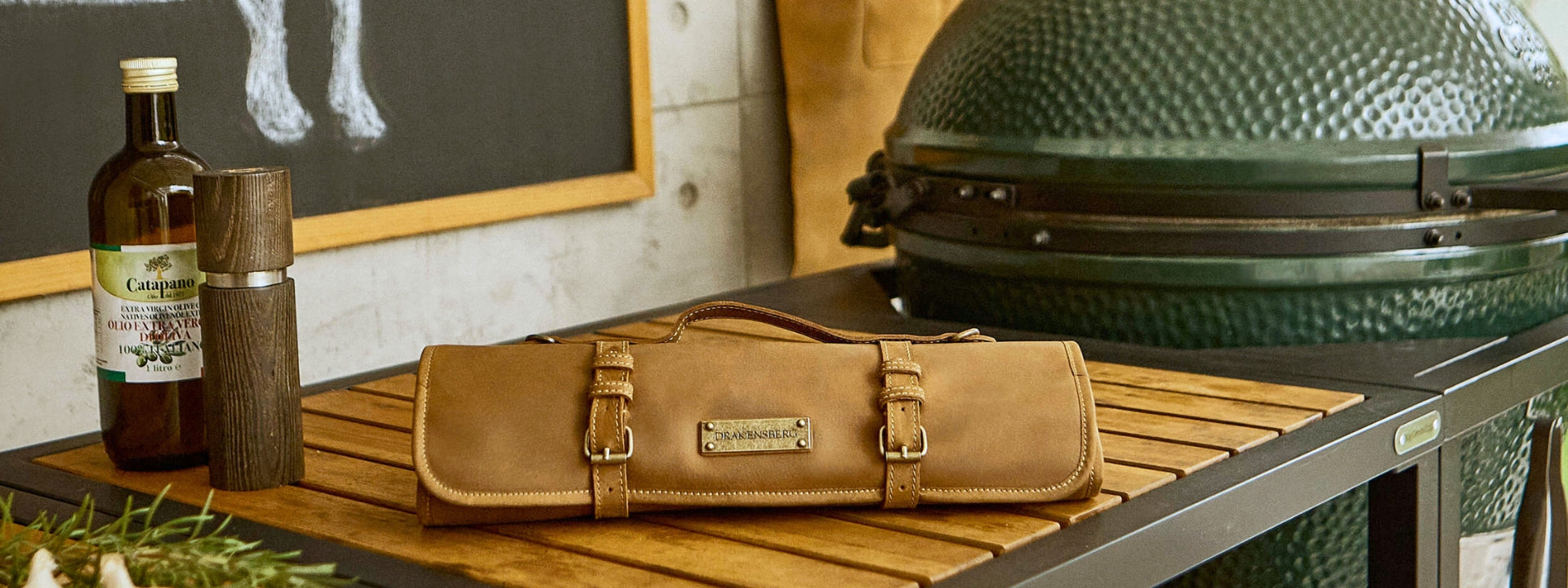 Hochwertige Leder Messertasche für Kochmesser von DRAKENSBERG - Profi-Qualität für Hobbyköche - nachhaltig handgemacht - 16-9