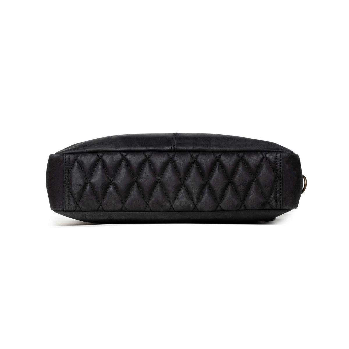 Hugo leather briefcase in Vintage Black – diamond-quilted base