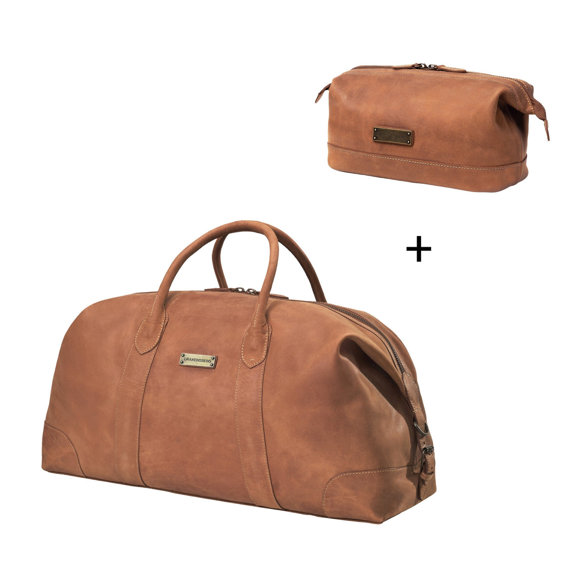 Leather Travel Set »David« (60) & »Ruby« Cognac Brown