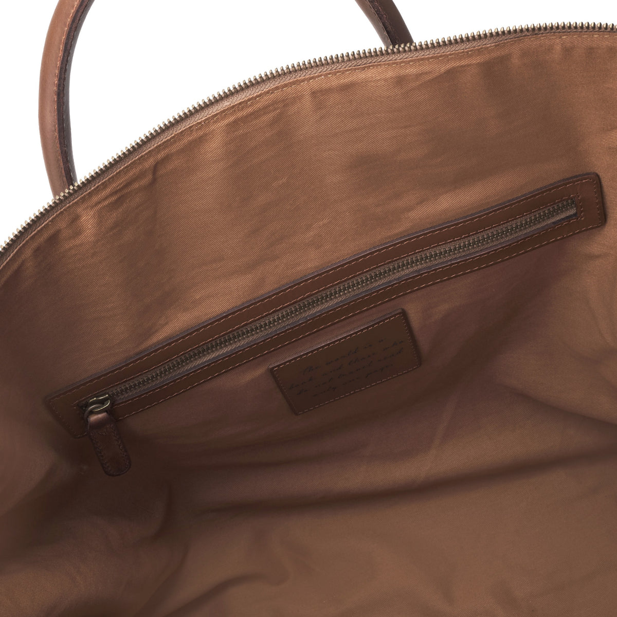 Large David weekender in canvas and leather in Black – interior view