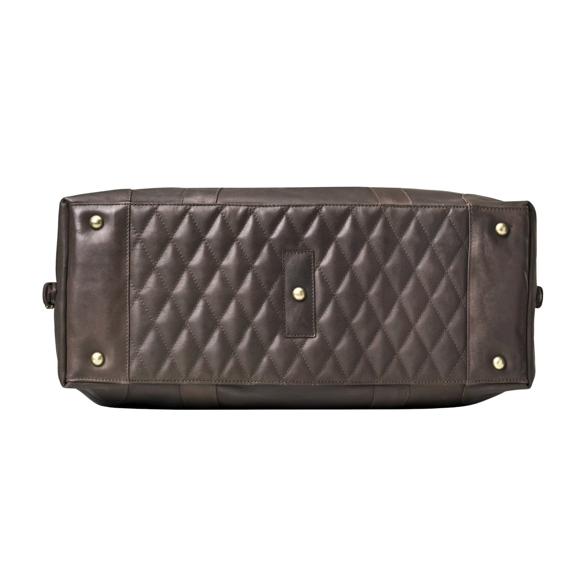 Großer Leder-Weekender David in Kaffee-Braun – Bodenansicht mit Diamond-Stitch