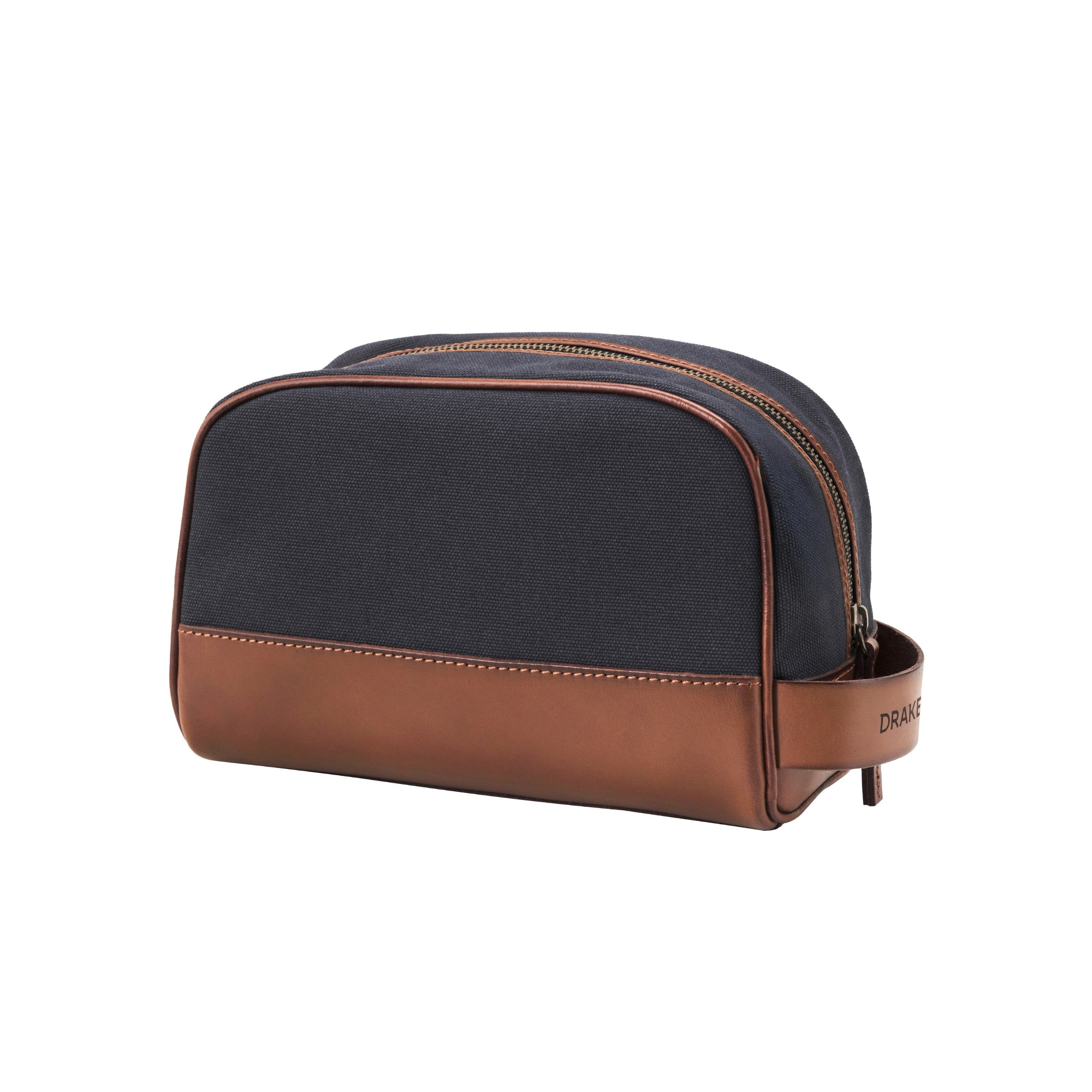 DR00197 - Klassischer Kulturbeutel »Glen« Herren, Damen mit Leder | Marine-Blau, Hauptansicht