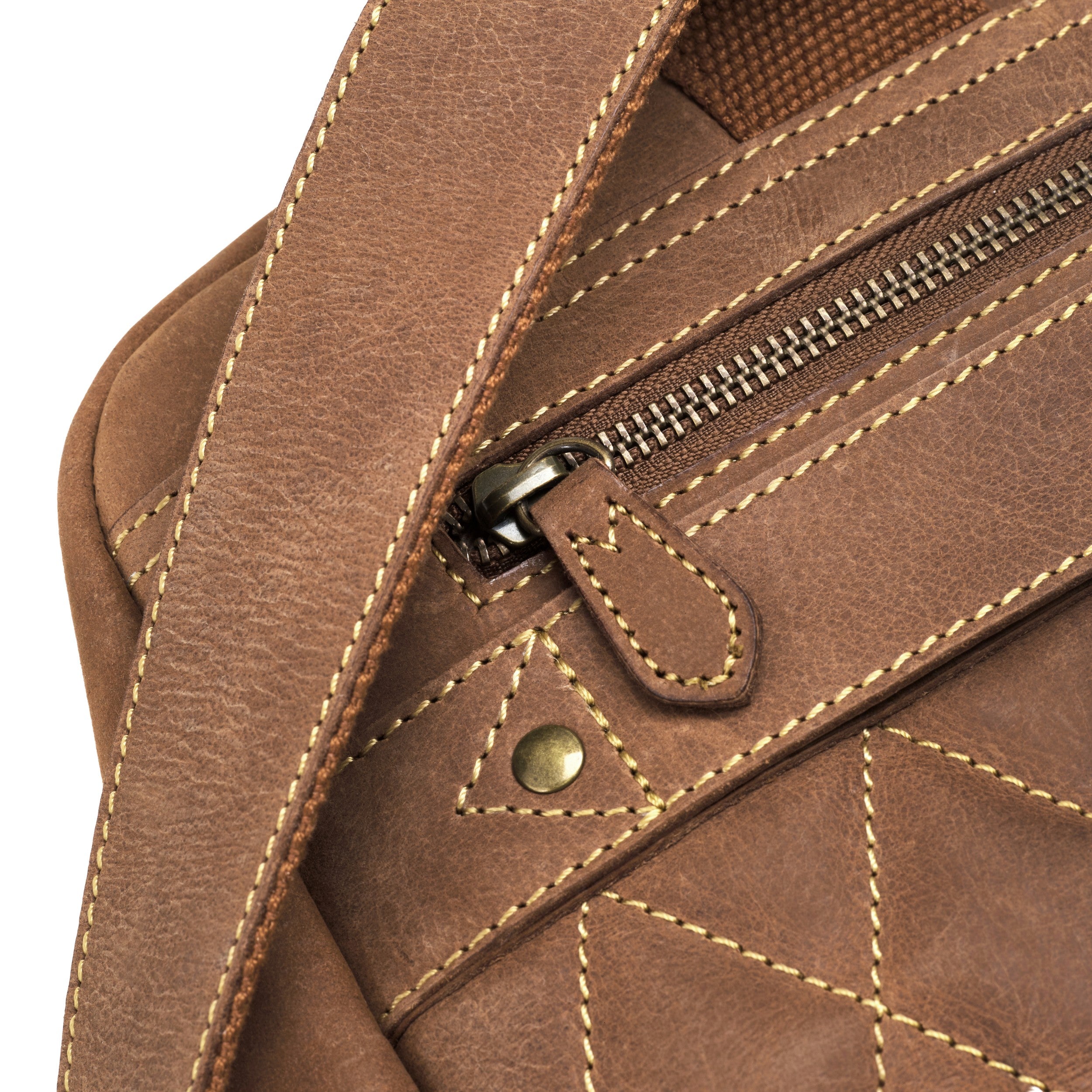 DRAKENSBERG 16" Laptop Rucksack Leder Business Office Herren Damen Porter - Havanna Braun - Detail1