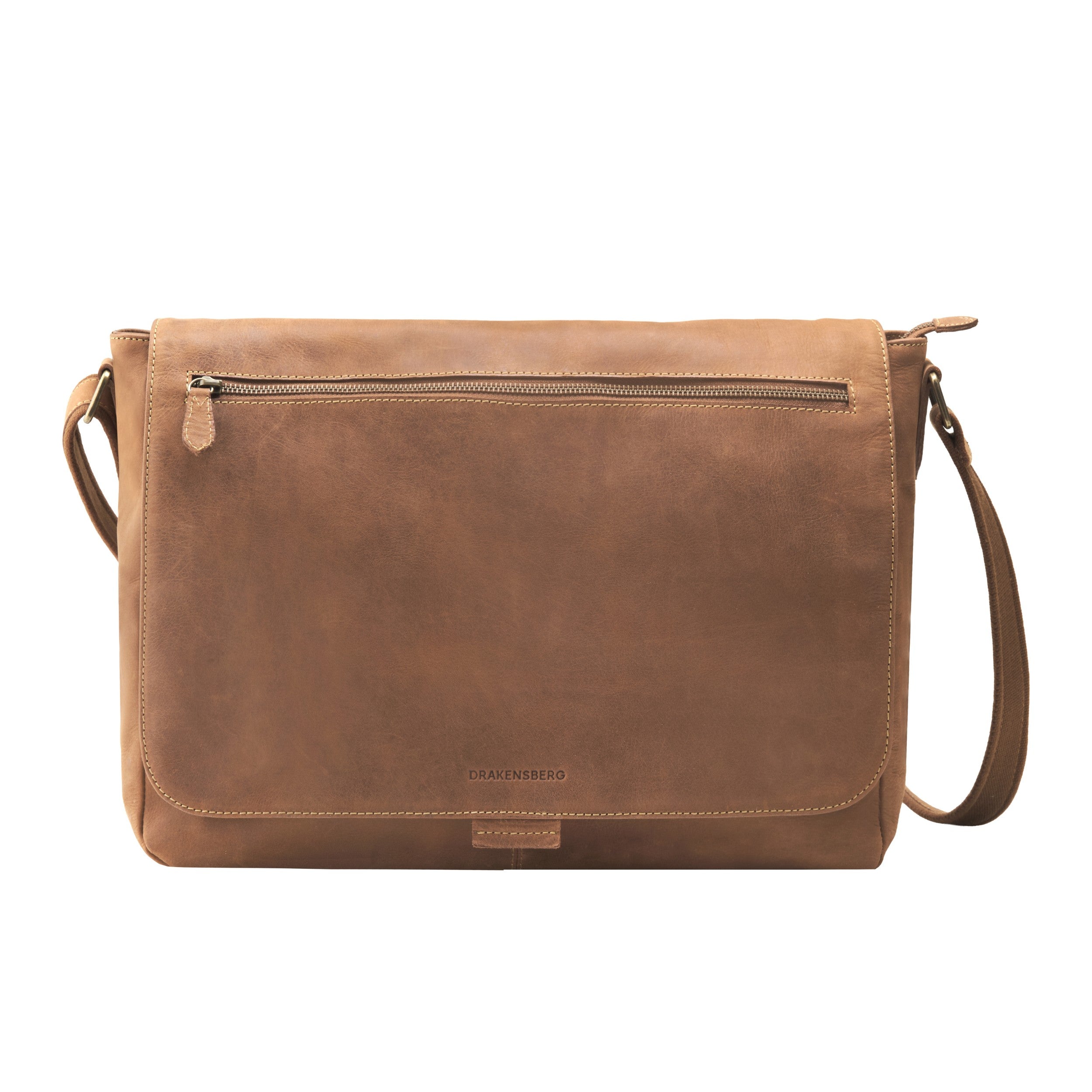 Leather messenger bag »Leon« men, laptop compartment DRAKENSBERG