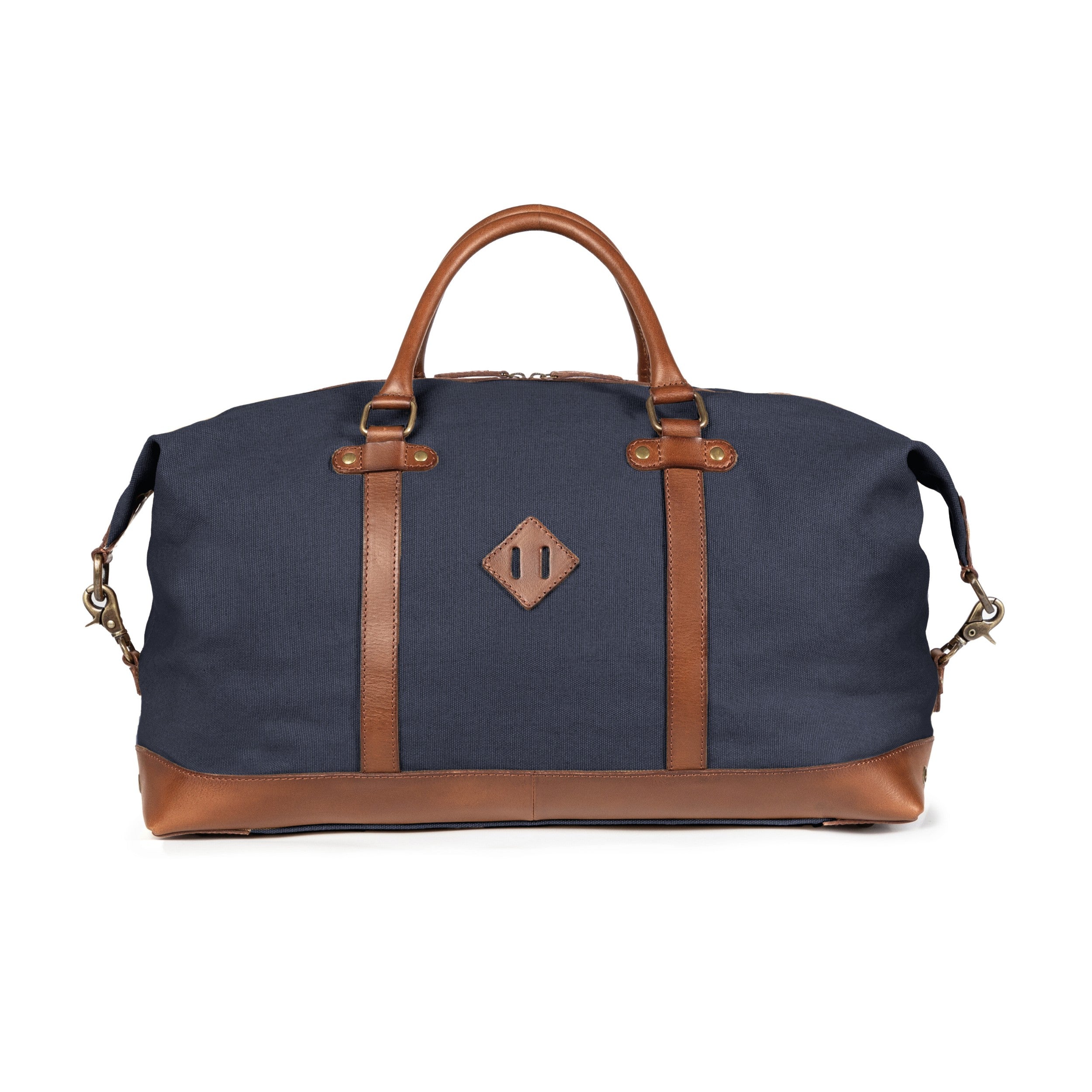 Canvas Weekender und Reisetasche Owen Marine-Blau, wasserabweisend von DRAKENSBERG  für Herren und Damen - frontale Aufnahme der Vorderseite