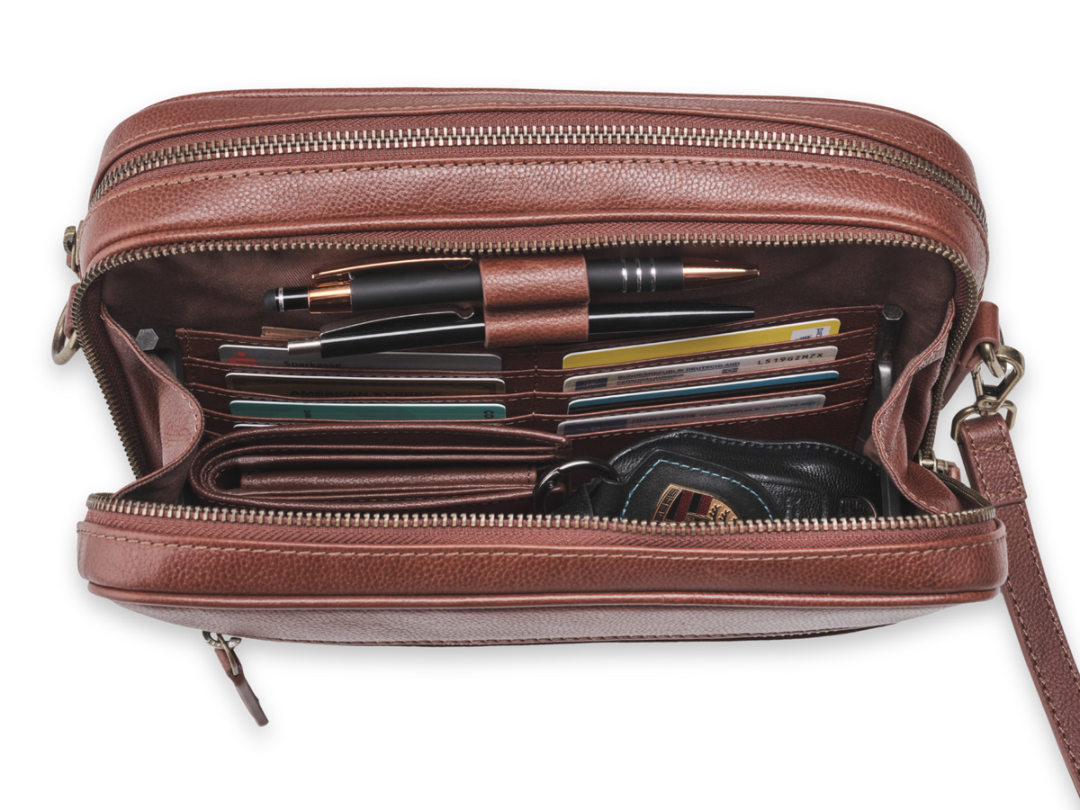 Organizerfächer im Inneren der Handgelenktasche Roberto