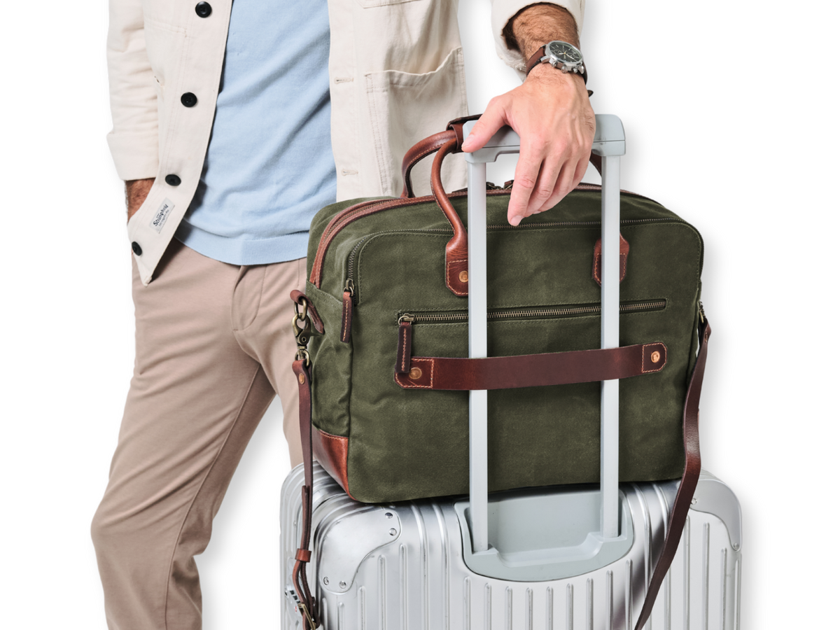 48h-Reise-Aktentasche Mason mit Trolley-Aufstecklasche am Rollkoffer