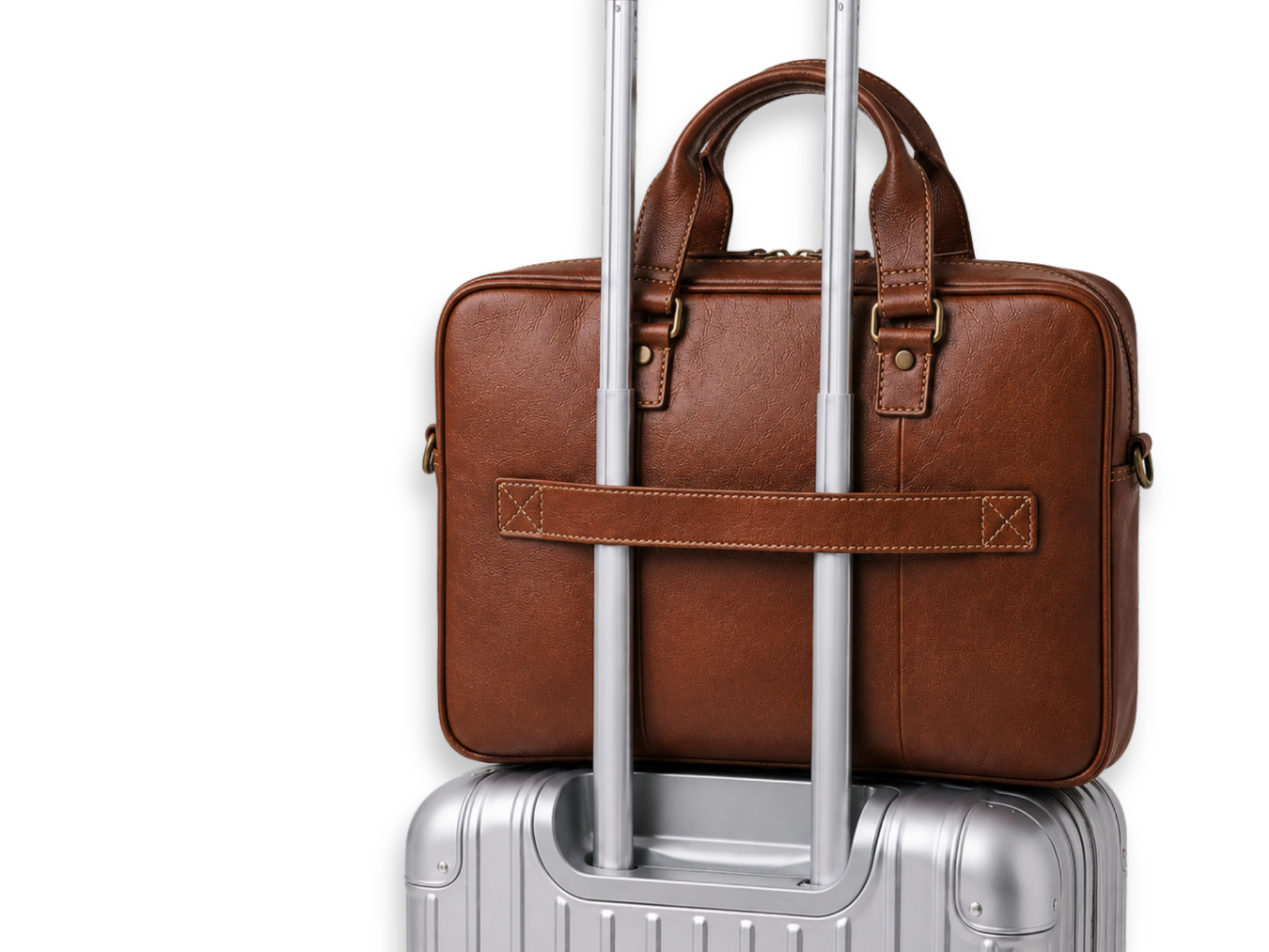 Rückseite der Aktentasche Marlon mit Trolley-Aufstecklasche