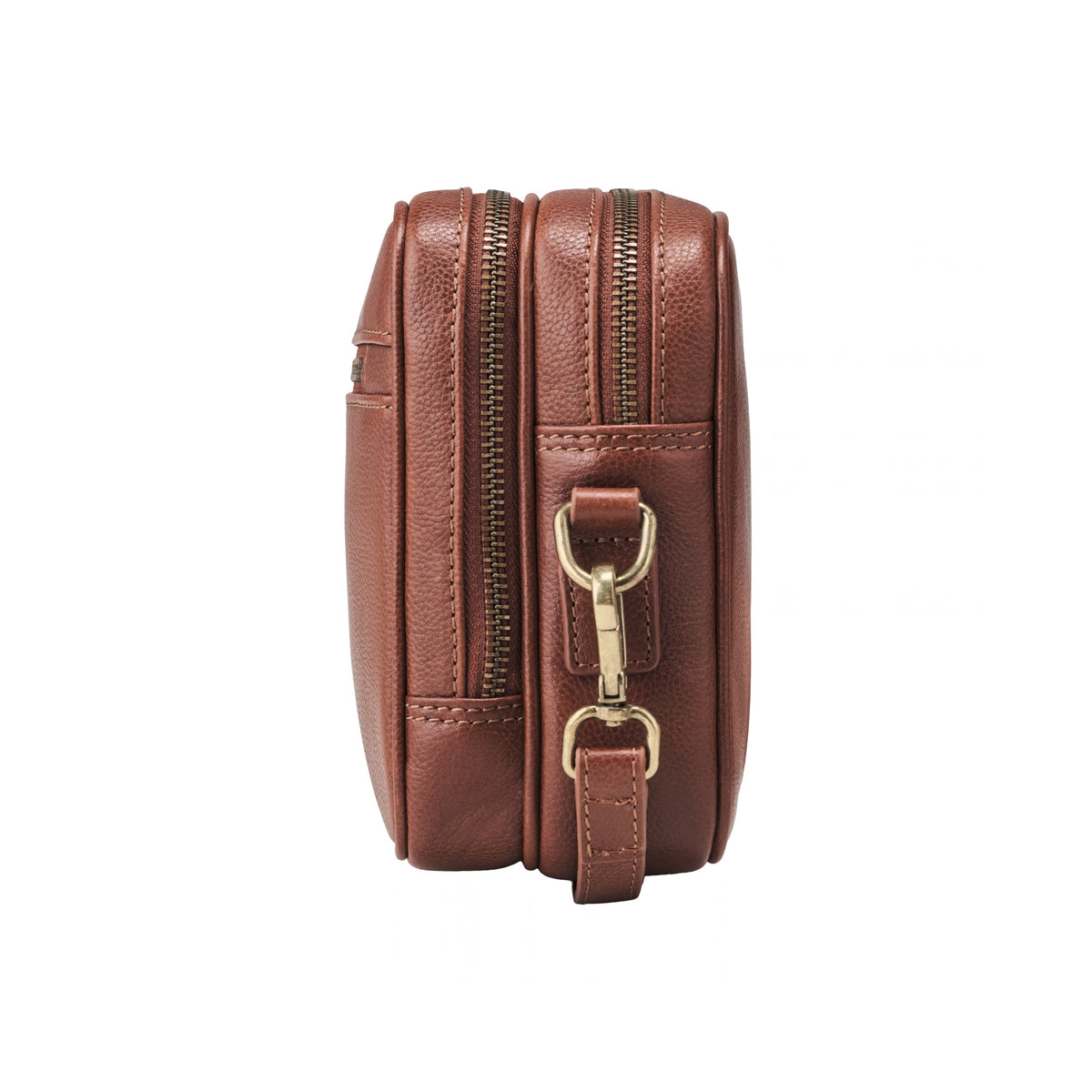 Pochette Roberto Marron châtaigne – vue latérale
