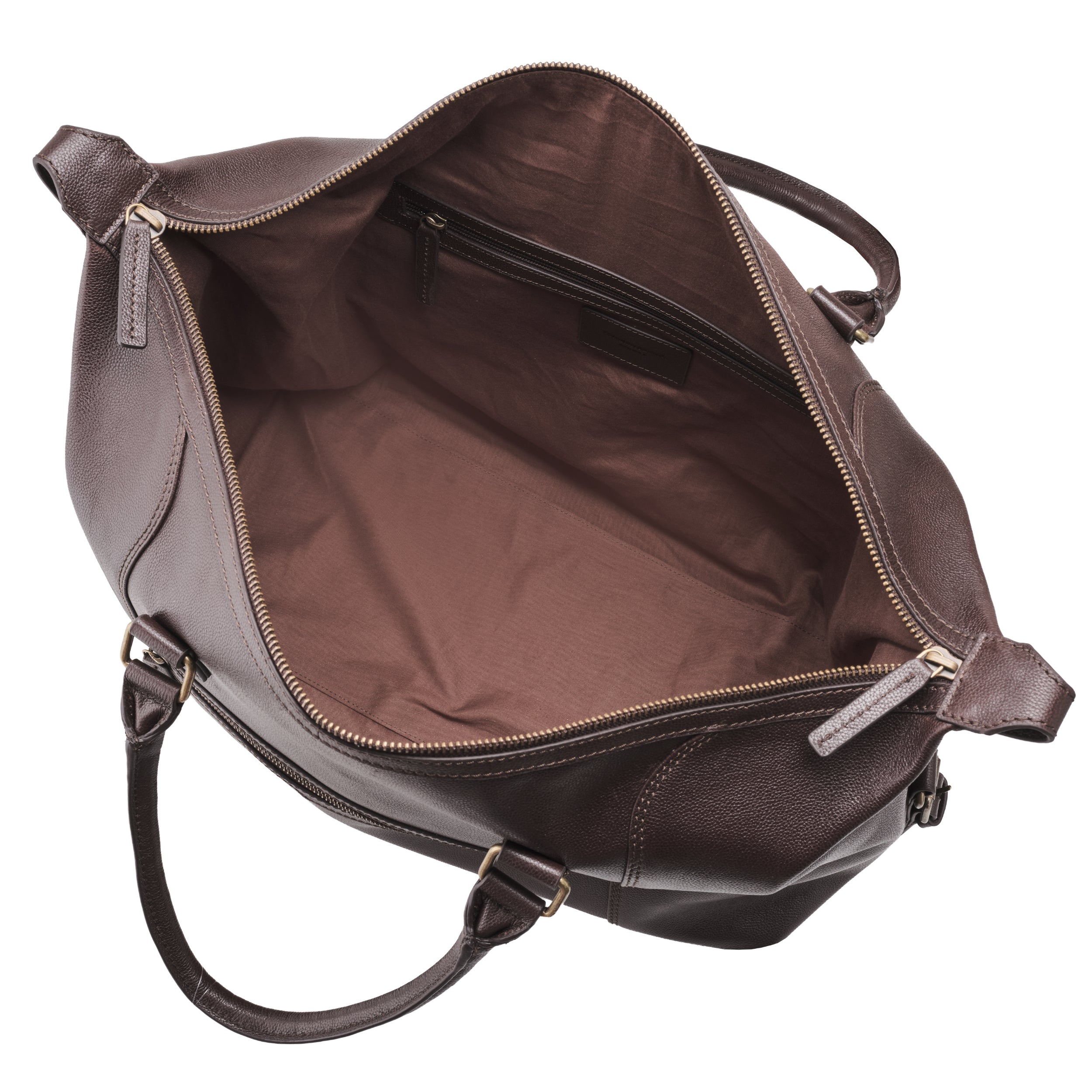 Innenansicht der Reisetasche Marcello in Schoko-Braun