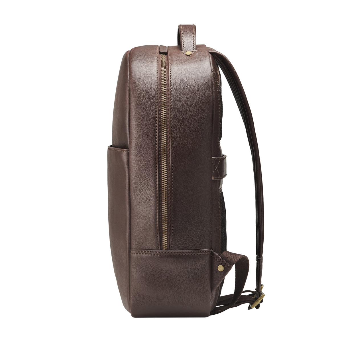 Lederrucksack Antonio in Schoko-Braun – Seitenansicht