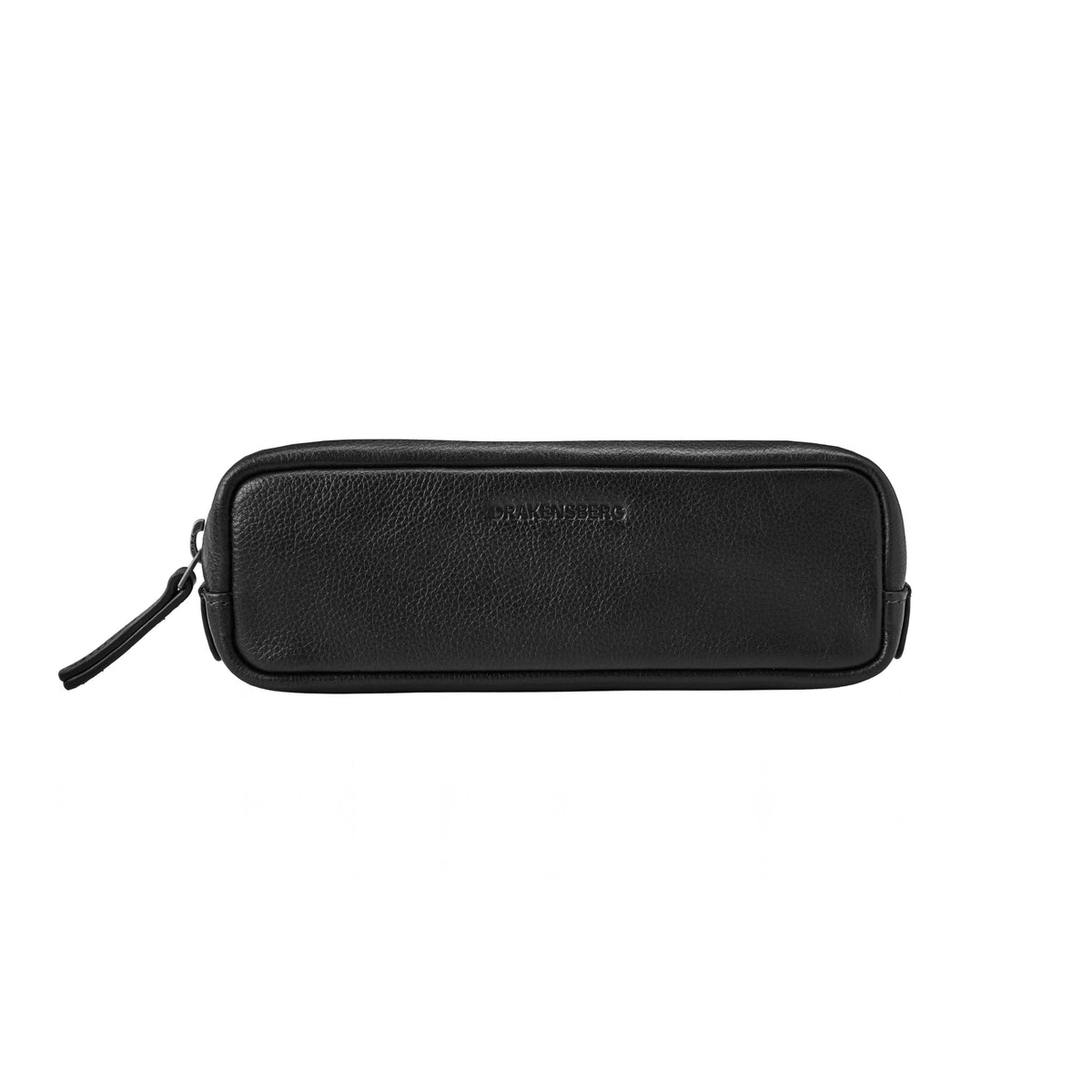 Front view of Nino leather pencil case in Black