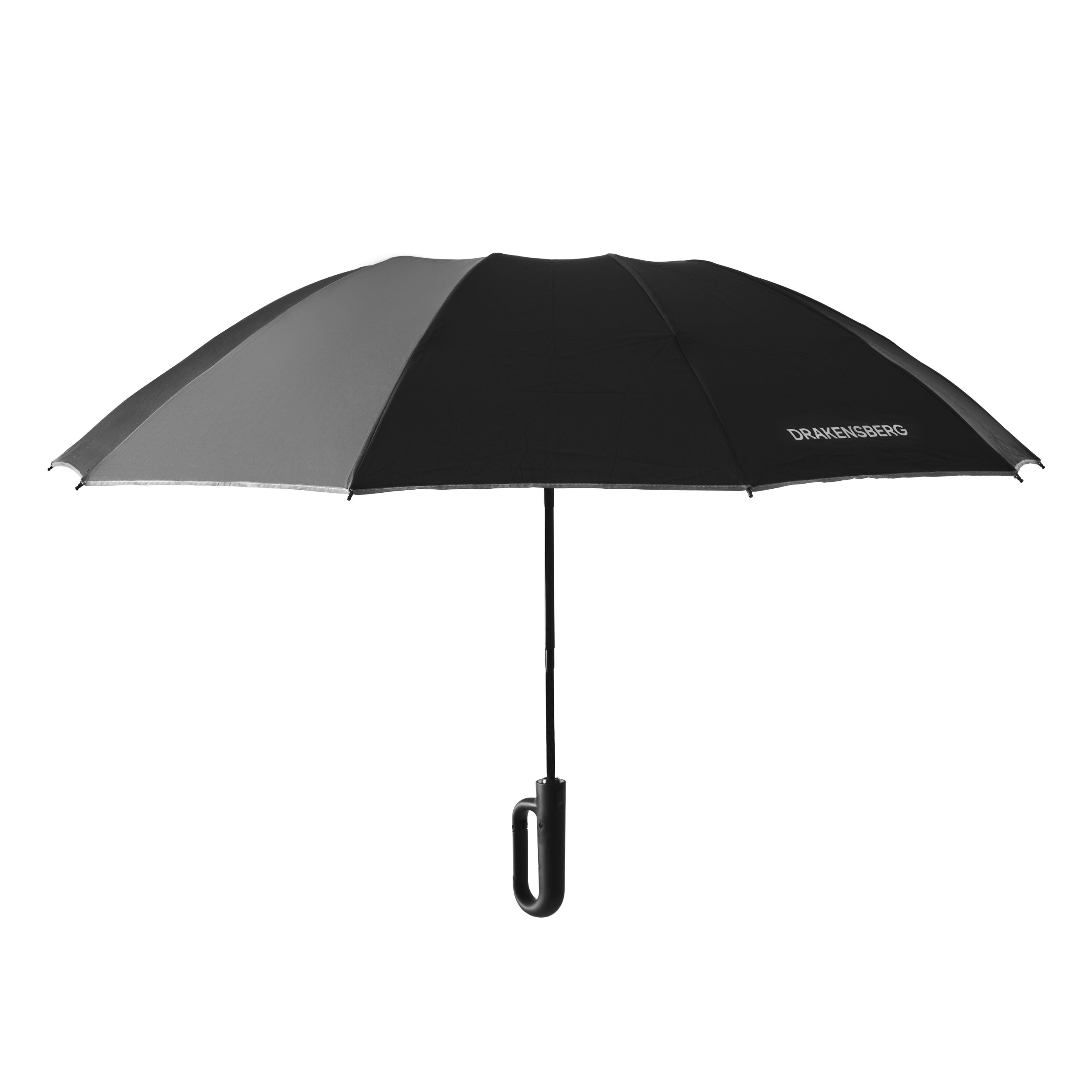 Parapluie noir Nimbus ouvert avec envergure de 102 cm, vu de profil