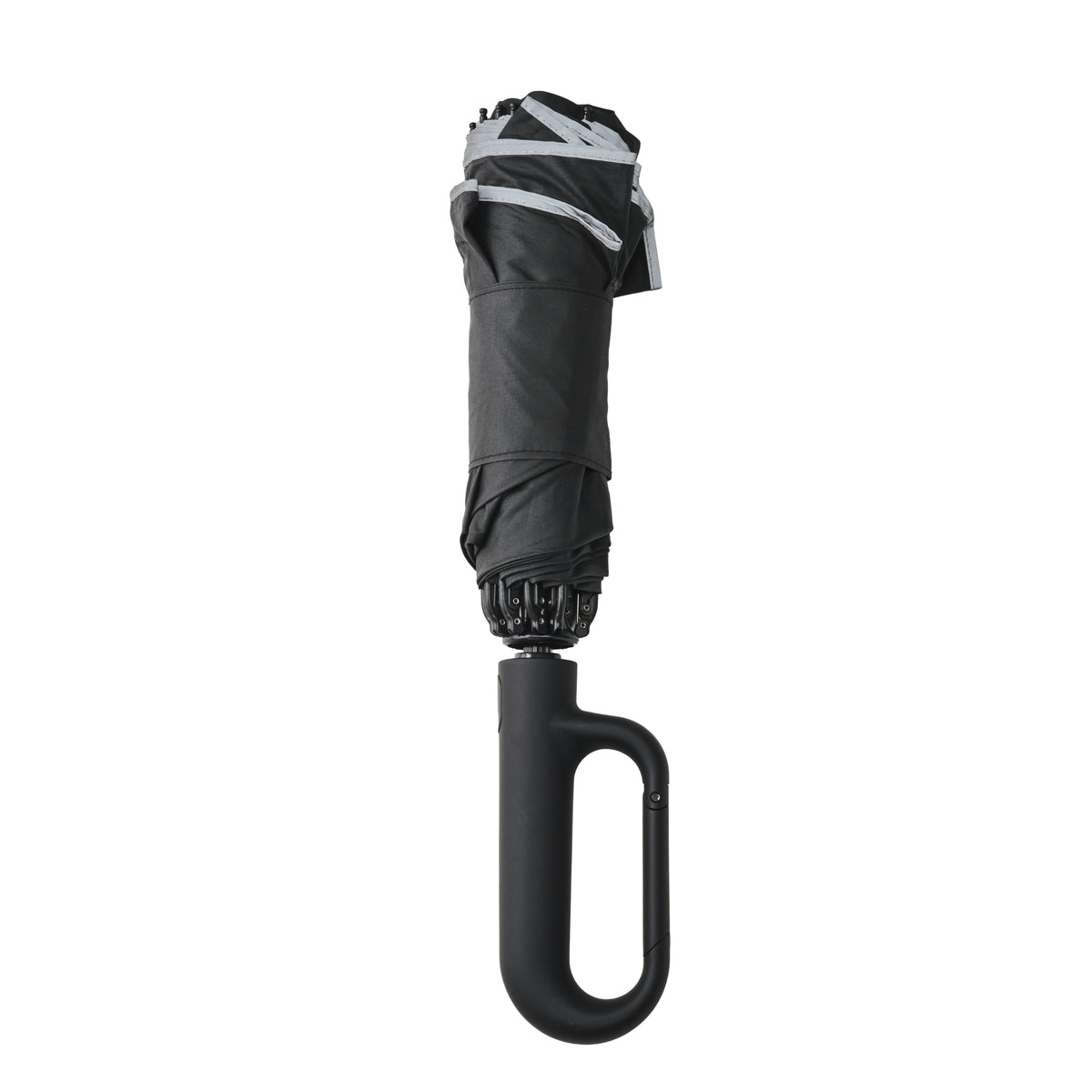 Parapluie automatique noir Nimbus fermé avec poignée mousqueton