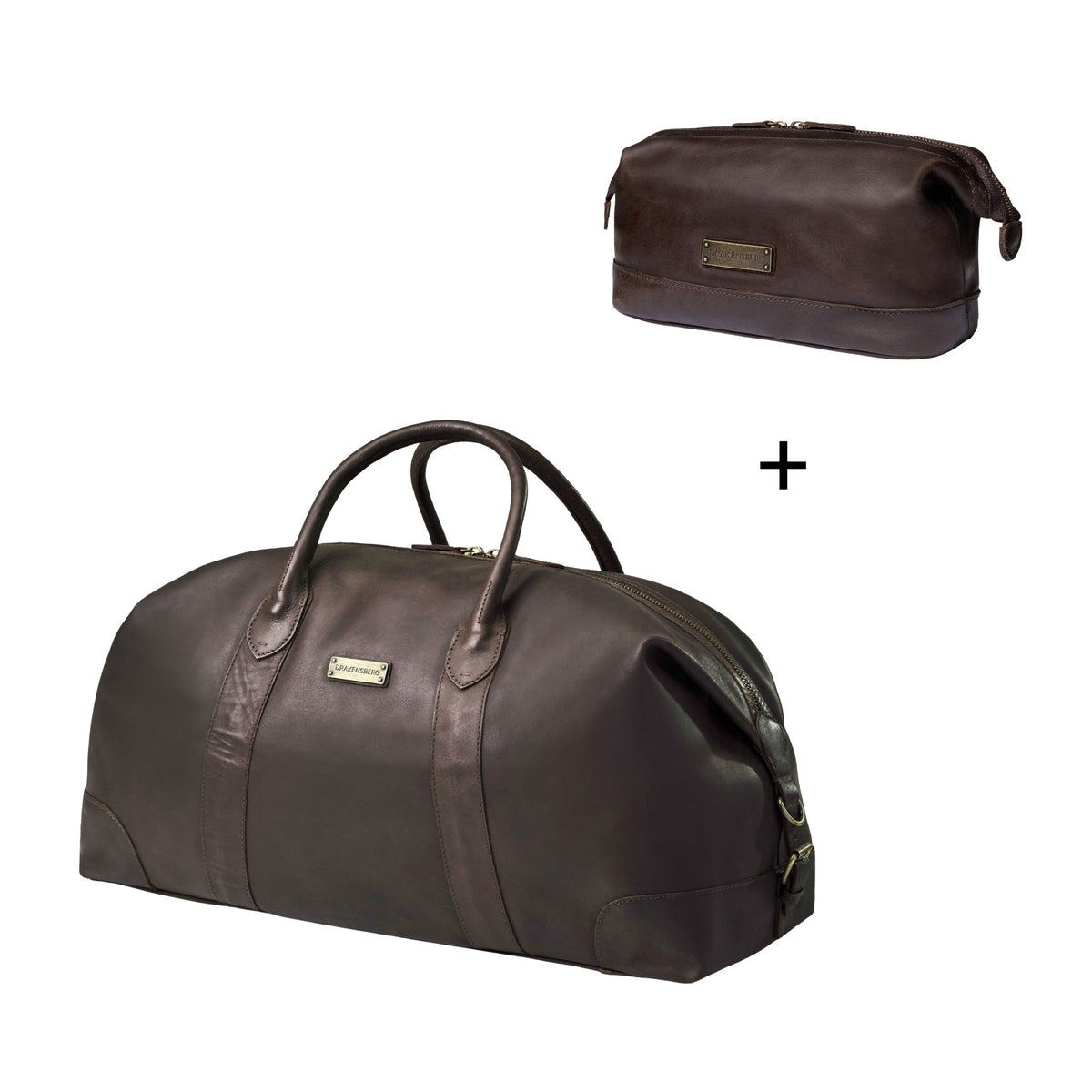 Leather Travel Set »David« (60) & »Ruby« Coffee Brown