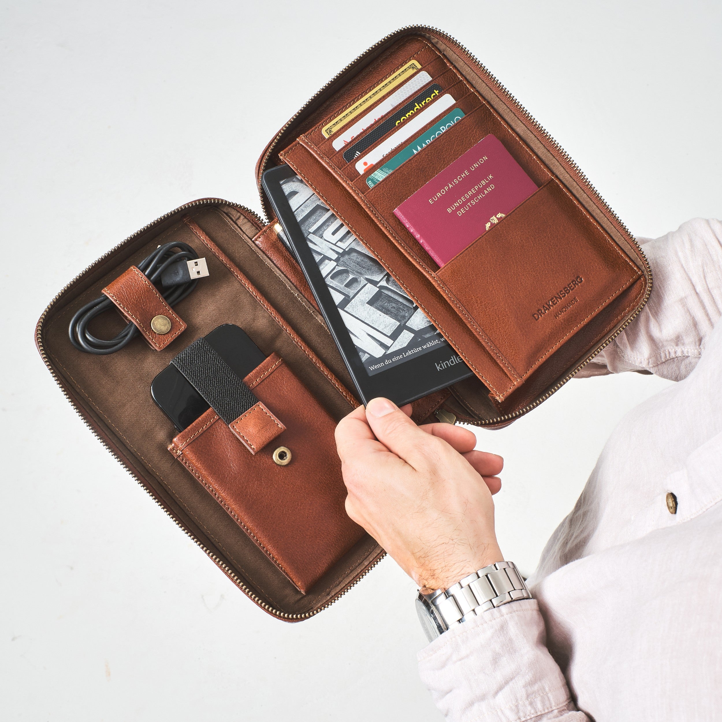 Kate travel organiser in use while travelling
