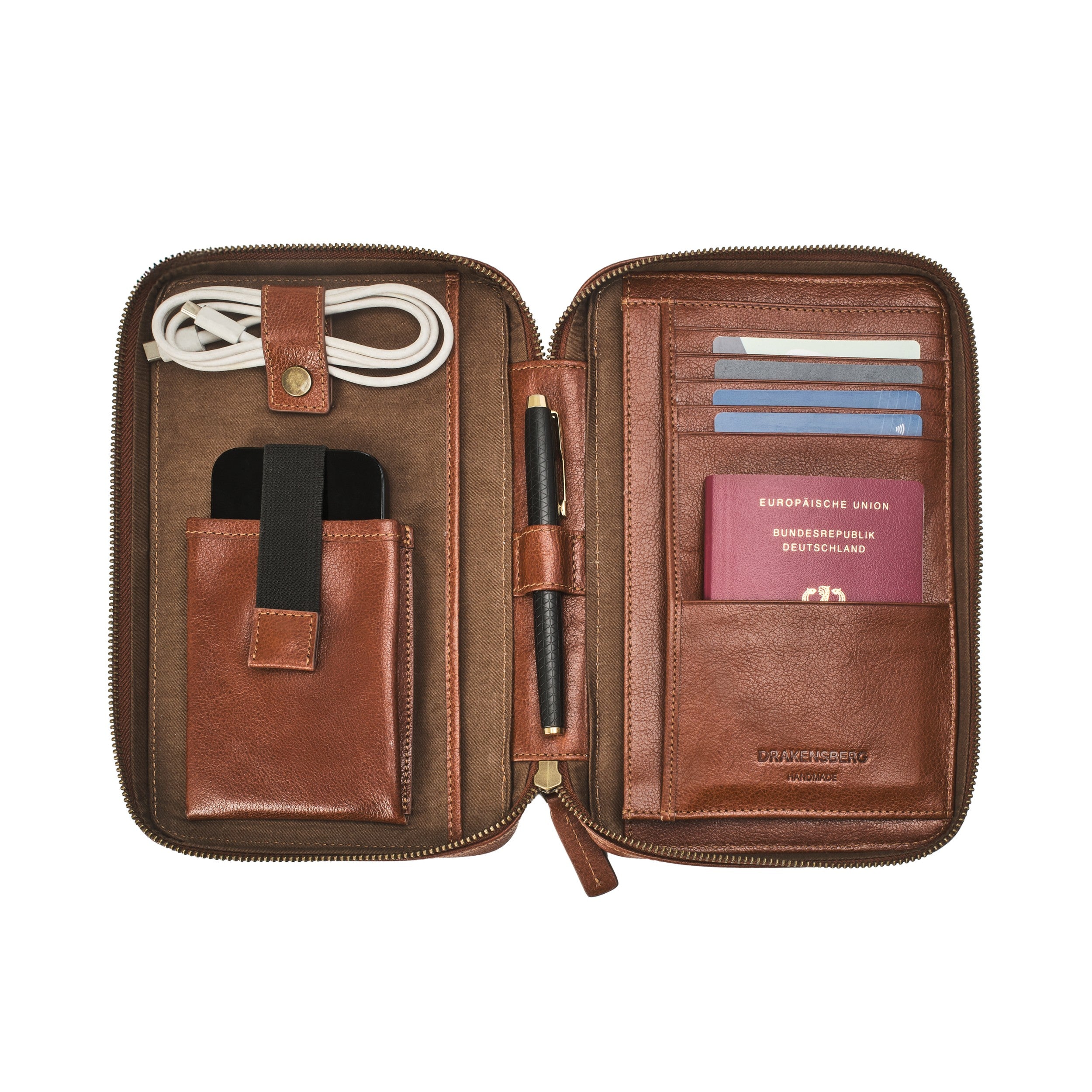 Open Kate travel organiser with a clearly arranged interior